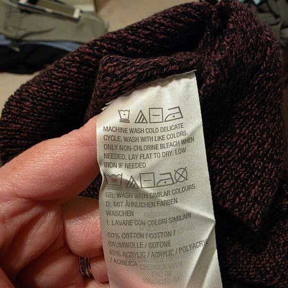 Peace Love World Oversized Turtleneck Burgundy Sweater Sz M - Picture 8 of 9